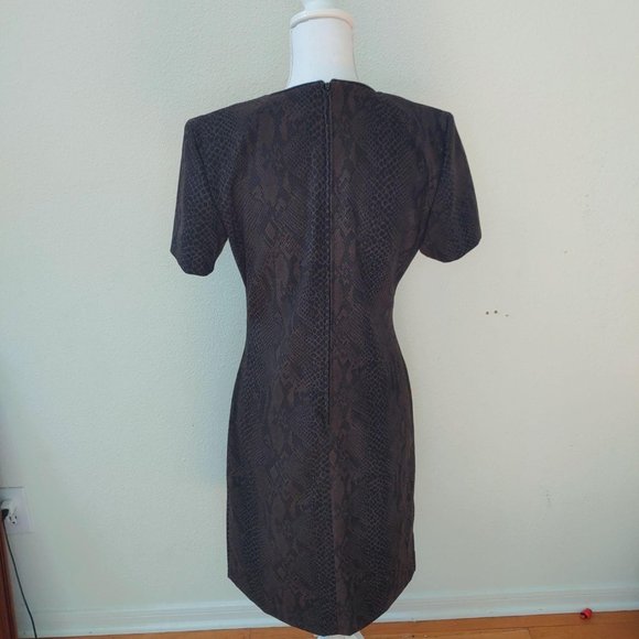 Studio C / 8 /Snakeskin Print Brown Dress - Picture 5 of 7